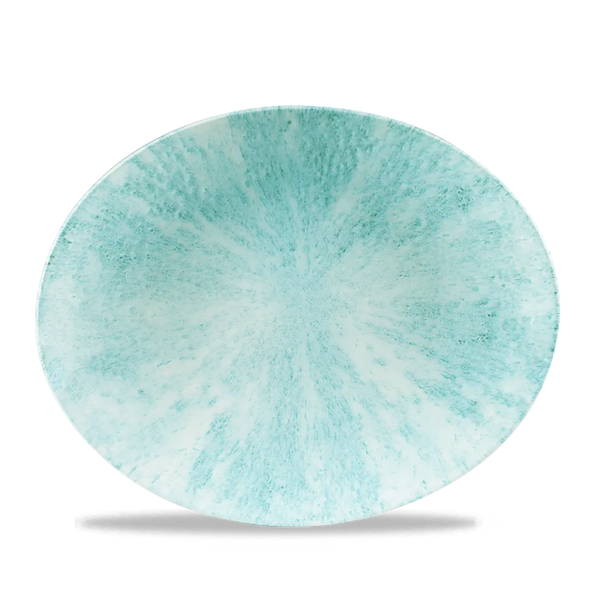 Stone Aquamarine Orbit Oval Coupe Plate 32cm 12/box