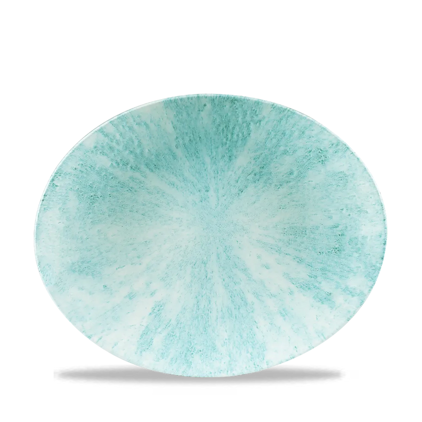 Stone Aquamarine Orbit Oval Coupe Plate 25cm 12/box