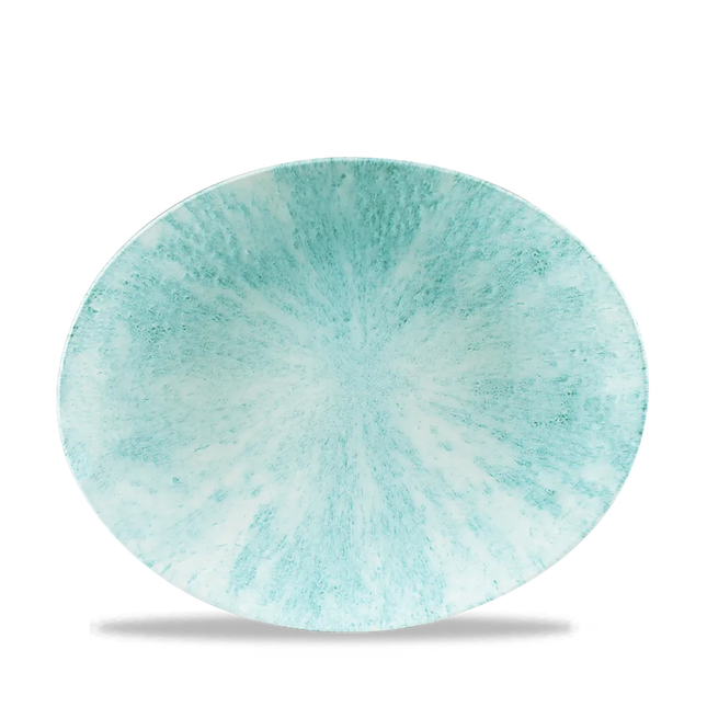 Stone Aquamarine Orbit Oval Coupe Plate 25cm 12/box