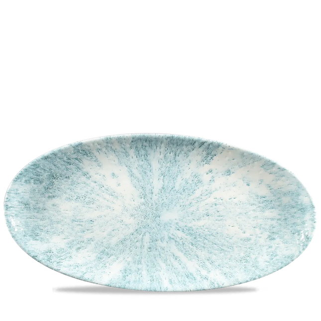 Stone Aquamarine Oval Chefs Plate 34.7 x 17.3cm 6/box