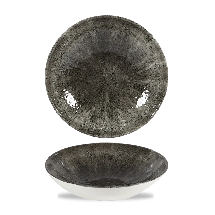 Stone Quartz Black Evolve Coupe Bowl 18cm 12/box