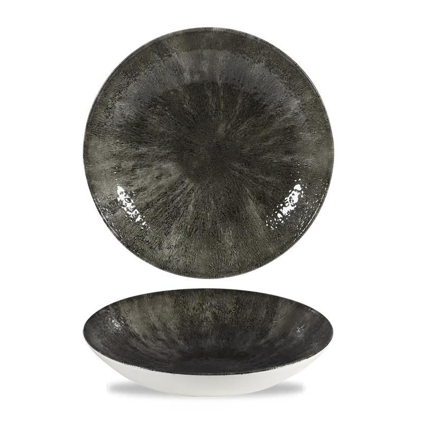 Stone Quartz Black Evolve Coupe Bowl 25cm 12/box