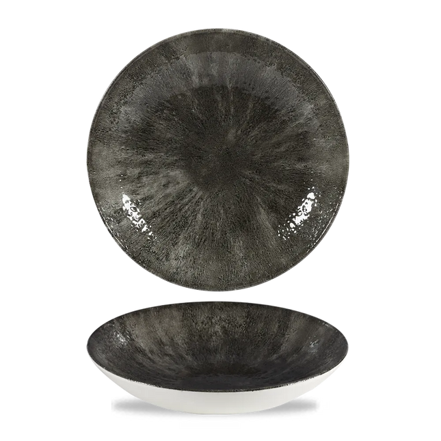 Stone Quartz Black Evolve Coupe Bowl 25cm 12/box
