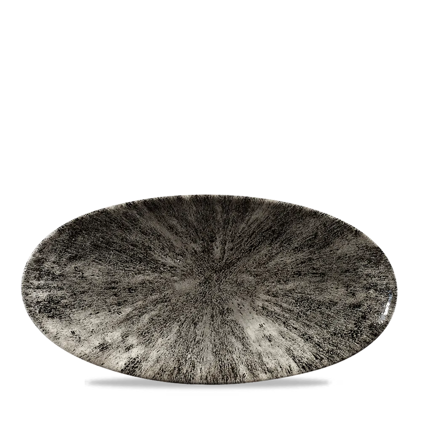 Stone Quartz Black Oval Chefs Plate 11 4/5X5 3/4" 12/box