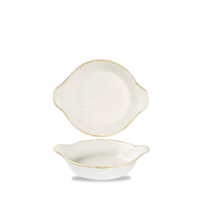 Barley White Large Round Eared Dish 17.5x21.5cm 6/box