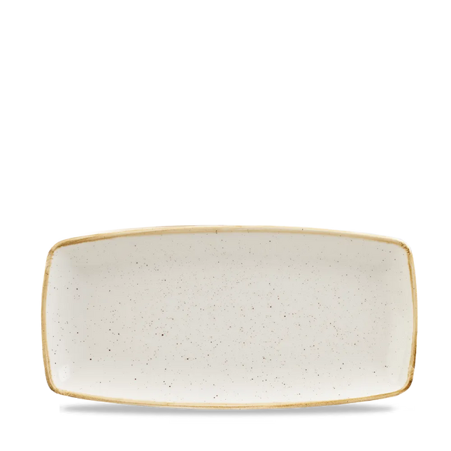 Stonecast Barley White X Squared Oblong Plate 30cm 12/box