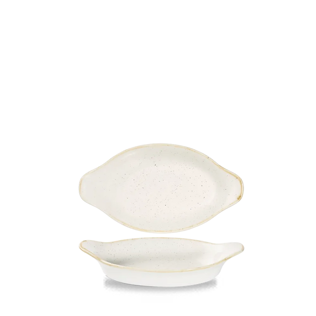 Barley White Small Oval Eared Dish 20.5 x 11.3cm 6/box