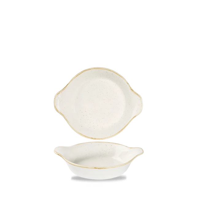 Barley White Small Round Eared Dish 15 x 18cm 6/box