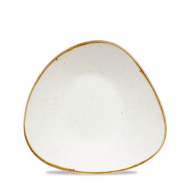 Stonecast Barley White Triangle Shallow Bowl 21cm 12/box