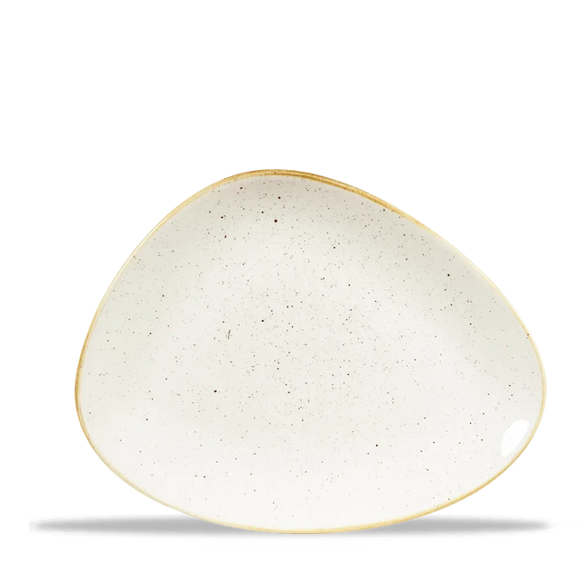 Stonecast Barley White Triangle Plate 26.5 x 20.5cm 12/box