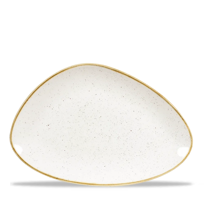 Stonecast Barley White Triangle Plate 30.4 x 20.5cm 6/box