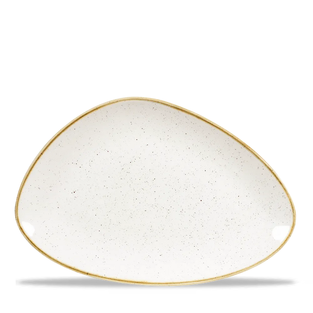 Stonecast Barley White Triangle Plate 30.4 x 20.5cm 6/box