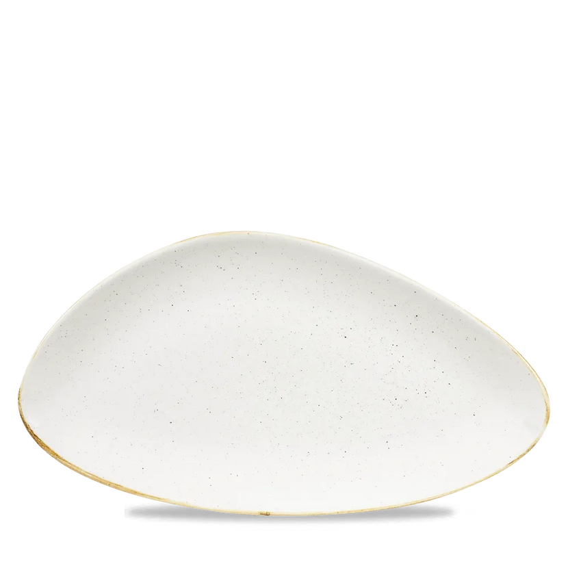 Stonecast Barley White Triangle Plate 35.5 x 18.8cm 6/box