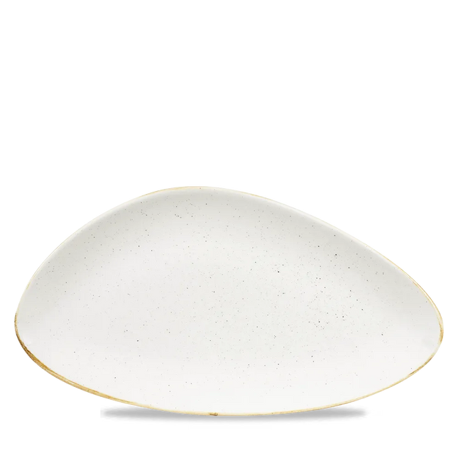 Stonecast Barley White Triangle Plate 35.5 x 18.8cm 6/box