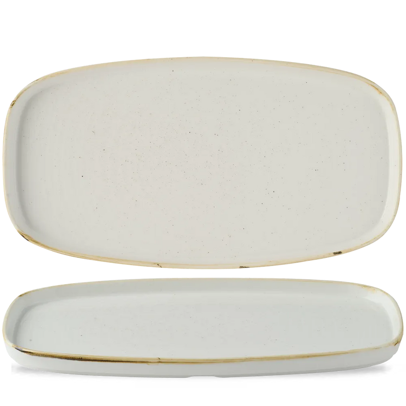 Stonecast Barley White Oblong Chefs Plates 35x18.5cm 6/box