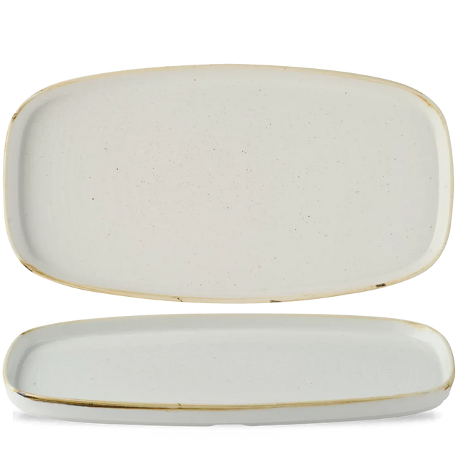 Stonecast Barley White Oblong Chefs Plates 35x18.5cm 6/box