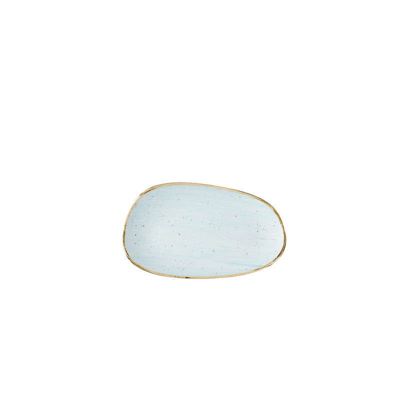 Stonecast Duck Egg Opal Organic Oblong Plate 22x13 cm 12/box