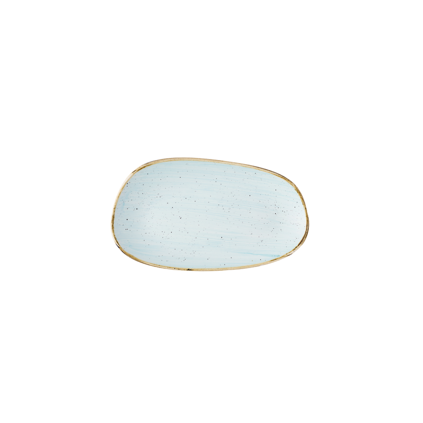 Stonecast Duck Egg Opal Organic Oblong Plate 26x15 cm 12/box