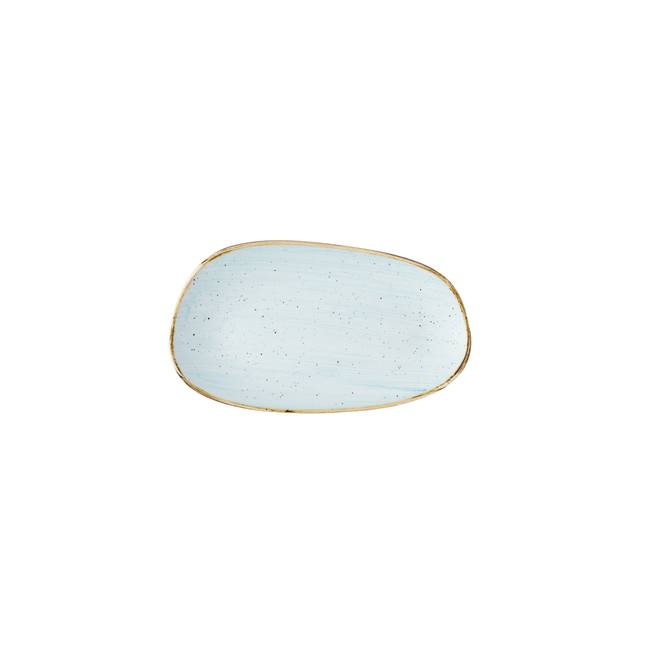 Stonecast Duck Egg Opal Organic Oblong Plate 26x15 cm 12/box