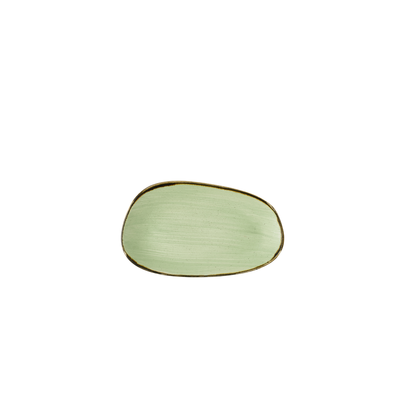 Stonecast Sage Green Opal Org Oblong Plate 22x13cm 12/box
