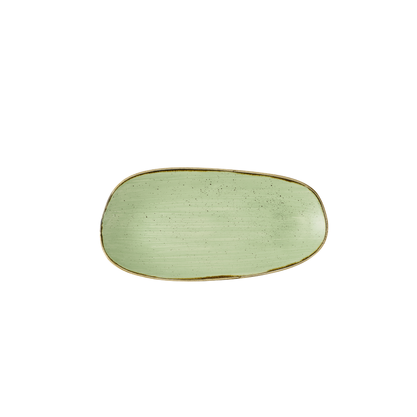 Stonecast Sage Green Opal Org Oblong Plate 30x15cm 12/box