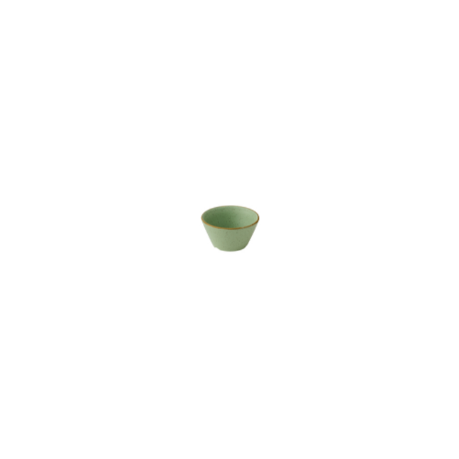 Churchill Stonecast Sage Green Sauce Dish 90 ml – set van 12 sauskommetjes in een rustieke saliegroene tint, perfect voor het serveren van sauzen, dips of dressings in een stijlvolle horeca-omgeving.