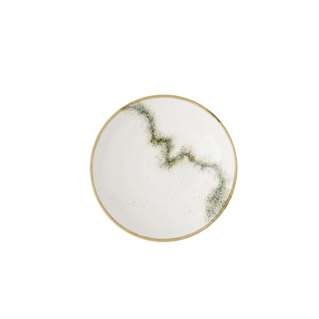 Stonecast Spice Barley White Evo Coupe Bowl van Churchill, 24,8 cm, set van 12. Handgemaakte coupekom in een warme Barley White kleur, perfect voor het serveren van pasta, salades of soep. Duurzaam en stijlvol, ideaal voor gebruik in de horeca.
