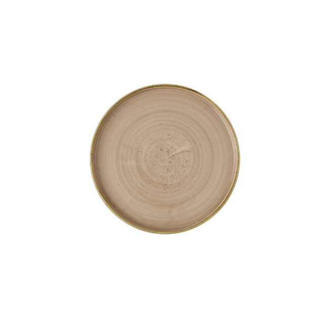 Churchill Stonecast Truffle Walled Plate 26 cm – set van 6 borden met een rustieke truffelkleuring en een opstaande rand, perfect voor het serveren van hoofdgerechten in een verfijnde horeca-omgeving.