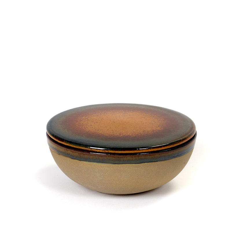 Surface Bowl + Lid Grey/Rusty Brown L 13 W 13 H 5 cm 4/Box