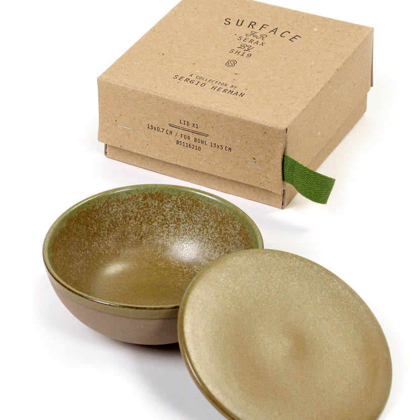 Surface Bowl + Lid Camo Green L 13 W 13 H 5 cm 4/Box