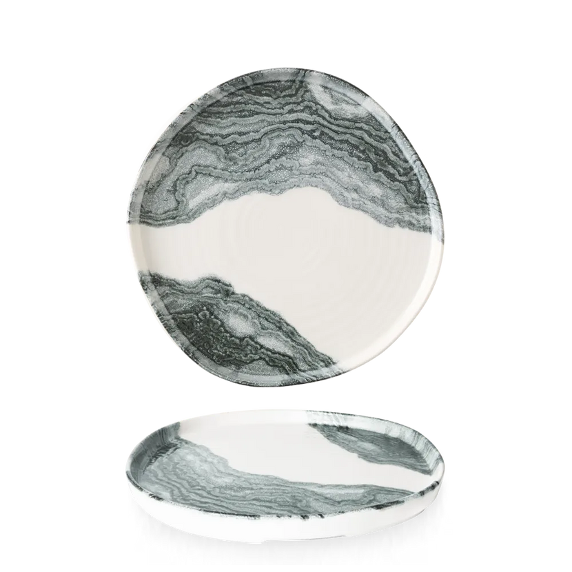 Tide Black Organic Walled Plate 21 cm 6/box