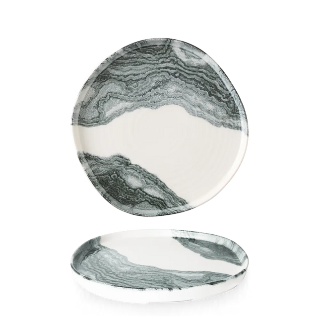 Tide Black Organic Walled Plate 21 cm 6/box