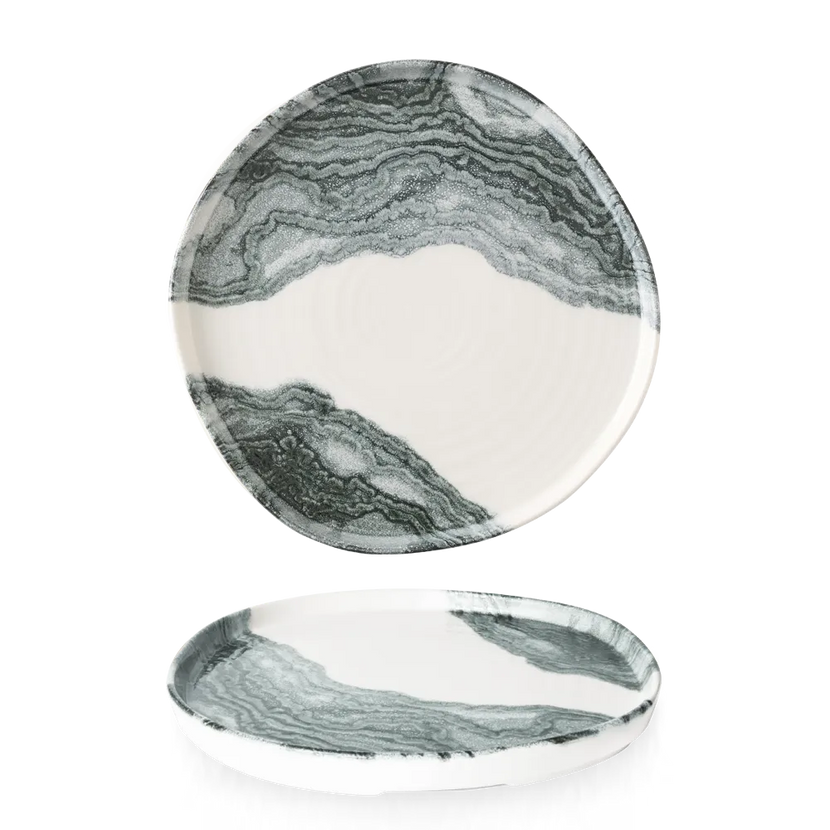 Tide Black Organic Walled Plate 26 cm 6/box