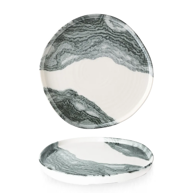Tide Black Organic Walled Plate 26 cm 6/box