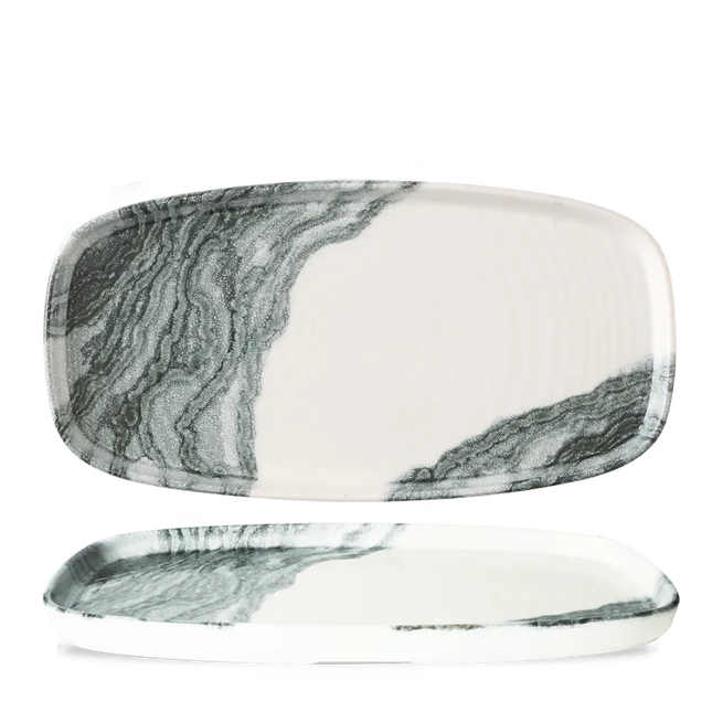 Tide Black Oblong Chefs Plates 29.5x15 cm 6/box