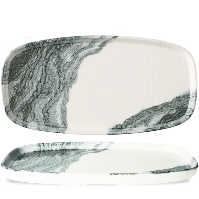 Tide Black Oblong Chefs Plates 24.5x18.2 cm 6/box