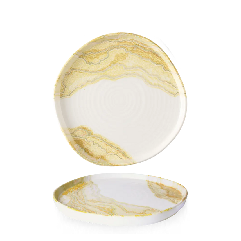 Tide Gold Organic Walled Plate 21 cm 6/box