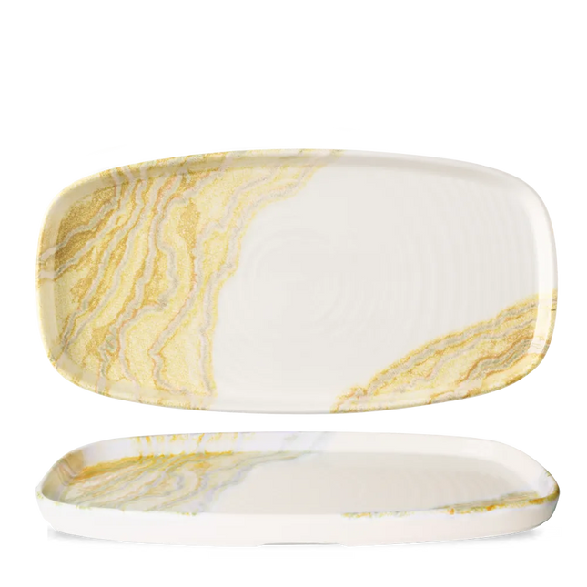 Tide Gold Oblong Chefs Plates 29.5x15 cm 6/box