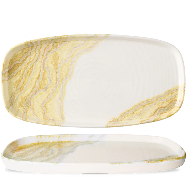 Tide Gold Oblong Chefs Plates 24.5x18.2 cm 6/box