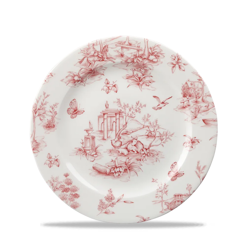 Toile Cranberry Profile Plate 20cm 6/box