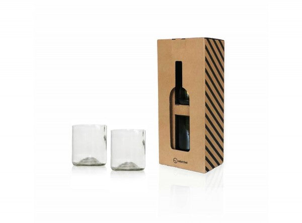 Rebottled Whiskey Tumbler Clear 2/set