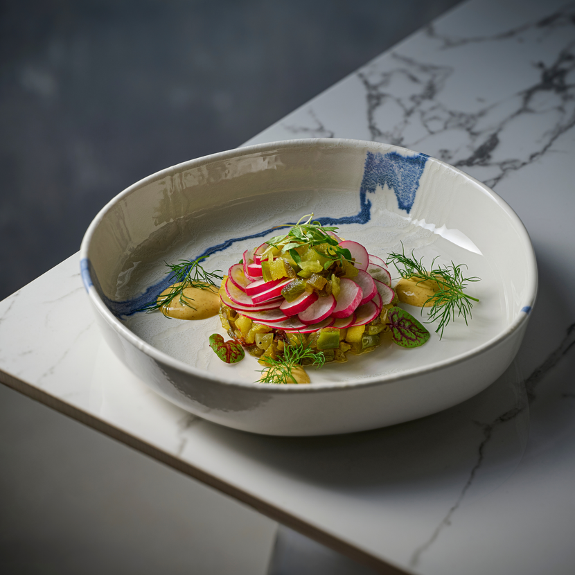 Tide Accents Blue Organic Walled Bowl 20 cm 6/box