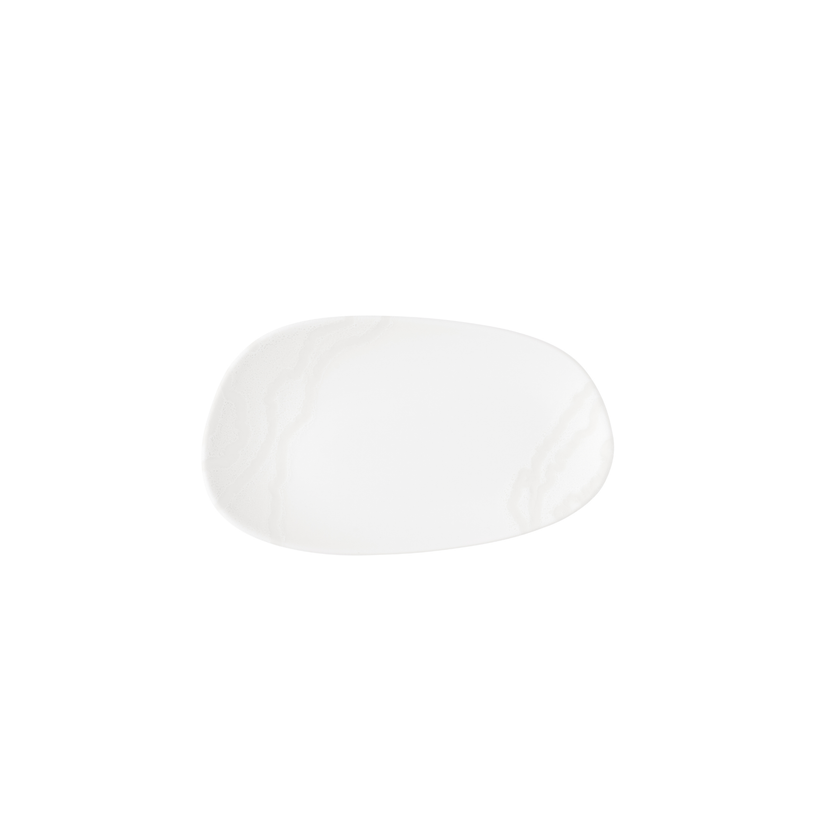 Tide White Opal Organic Oblong Plate 22 x 13 cm 12/box