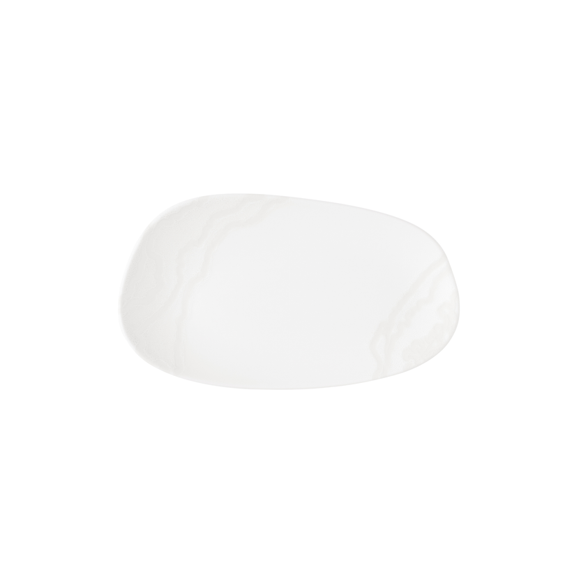 Tide White Opal Organic Oblong Plate 26 x 15 cm 12/box