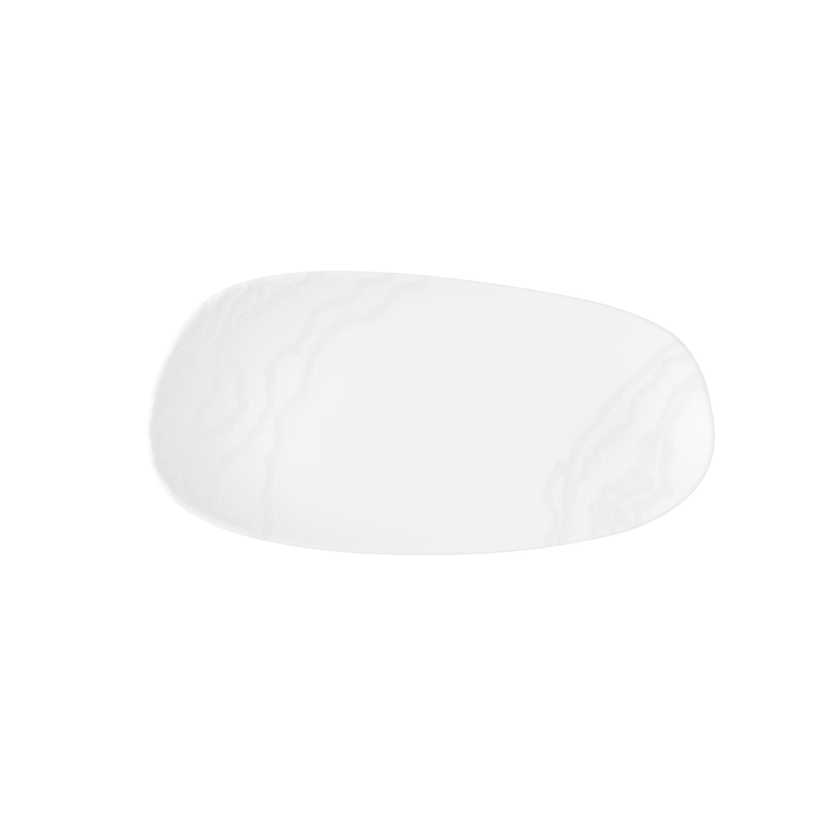 Tide White Opal Organic Oblong Plate 35 x 15 cm 12/box