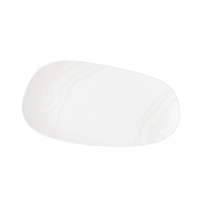 Tide White Opal Organic Oblong Plate 35 x 18.5 cm 6/box