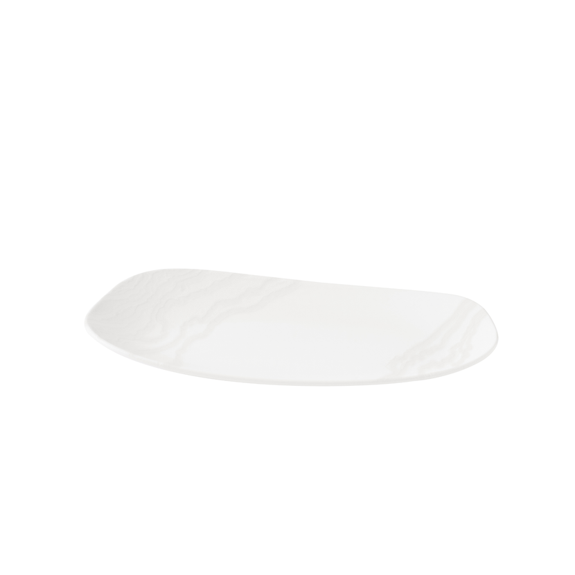 Tide White Opal Organic Oblong Plate 35 x 18.5 cm 6/box