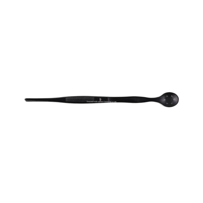 Tweezer with spoon Gunmetal 27 cm