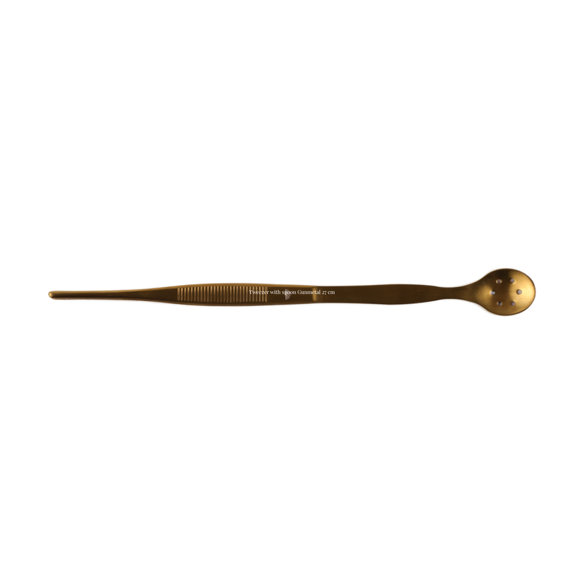 Tweezer with spoon Gold 27 cm