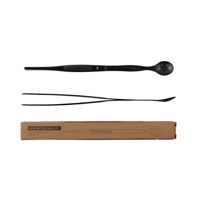 Tweezer with spoon Gunmetal 27 cm
